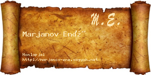 Marjanov Ené névjegykártya